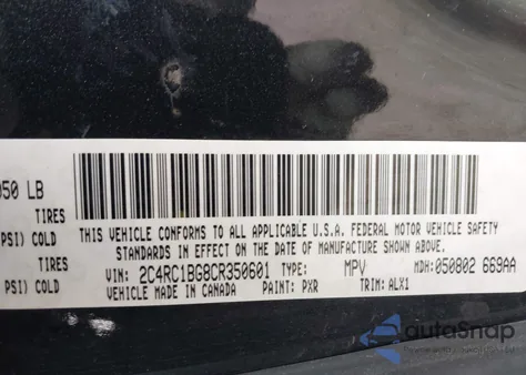 2012 Chrysler Town & Country Touring from USA, damaged, VIN 2C4RC1BG8CR350601